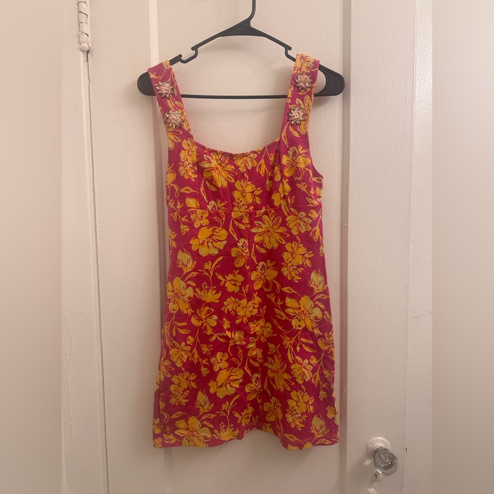 Zara JACQUARD DRESS WITH RHINESTONES